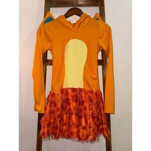 Pokemon Charizard Hooded Costume Dress Kids Tutu w/ Wings Long Sleeve Halloween